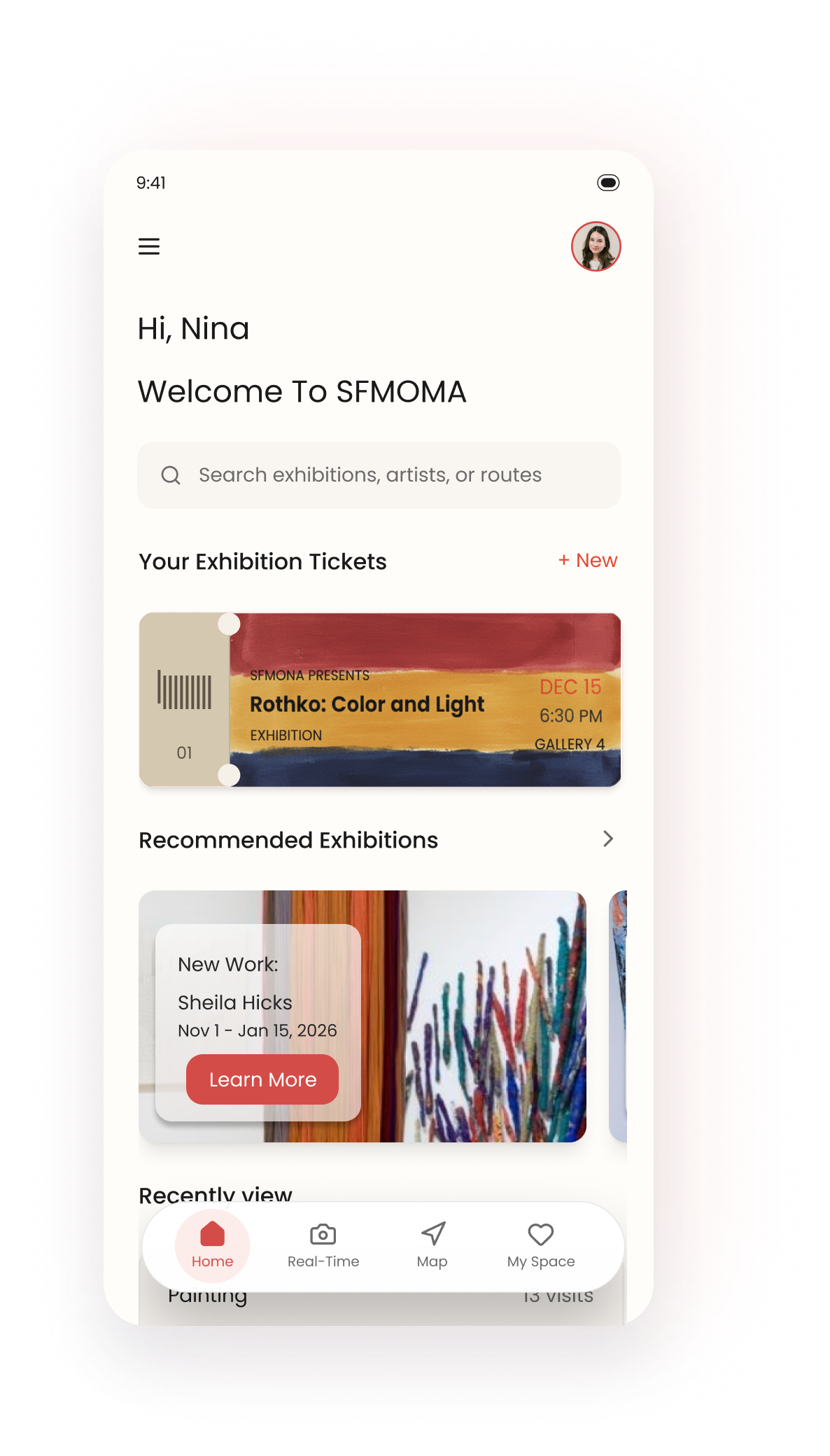 SeeMOMA home screen